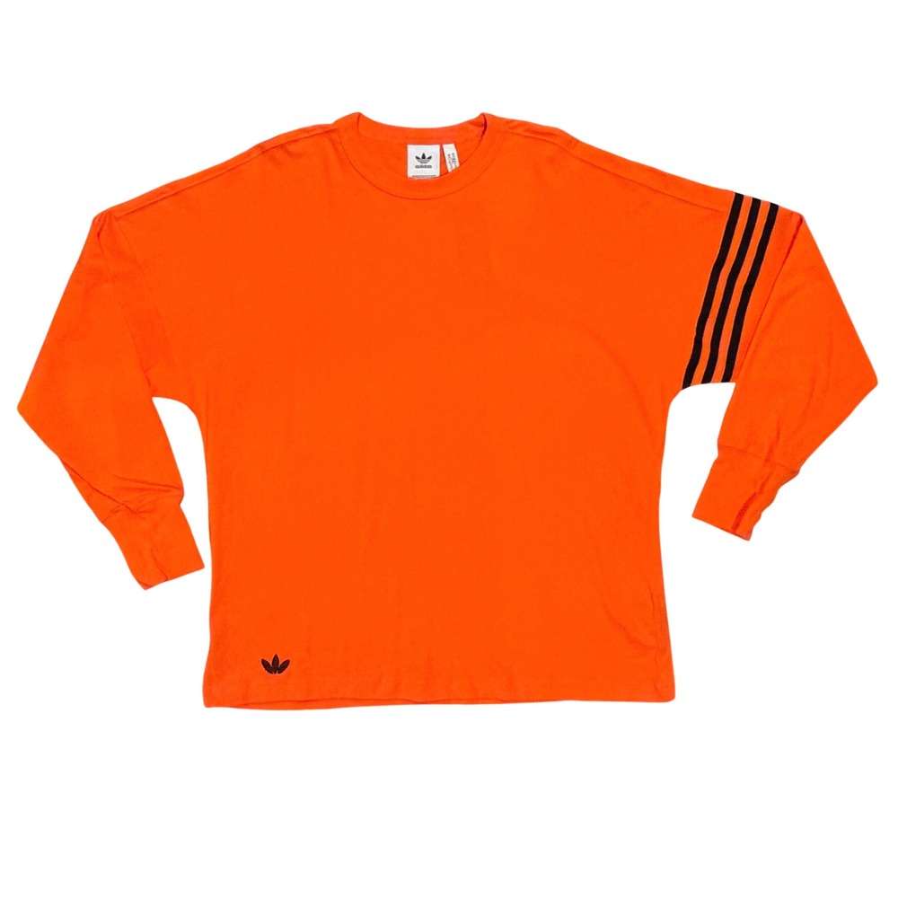 Adidas Neuclassics LS Shirt Mens M Orange Oversized Trefoil IM2098 *NEW*
